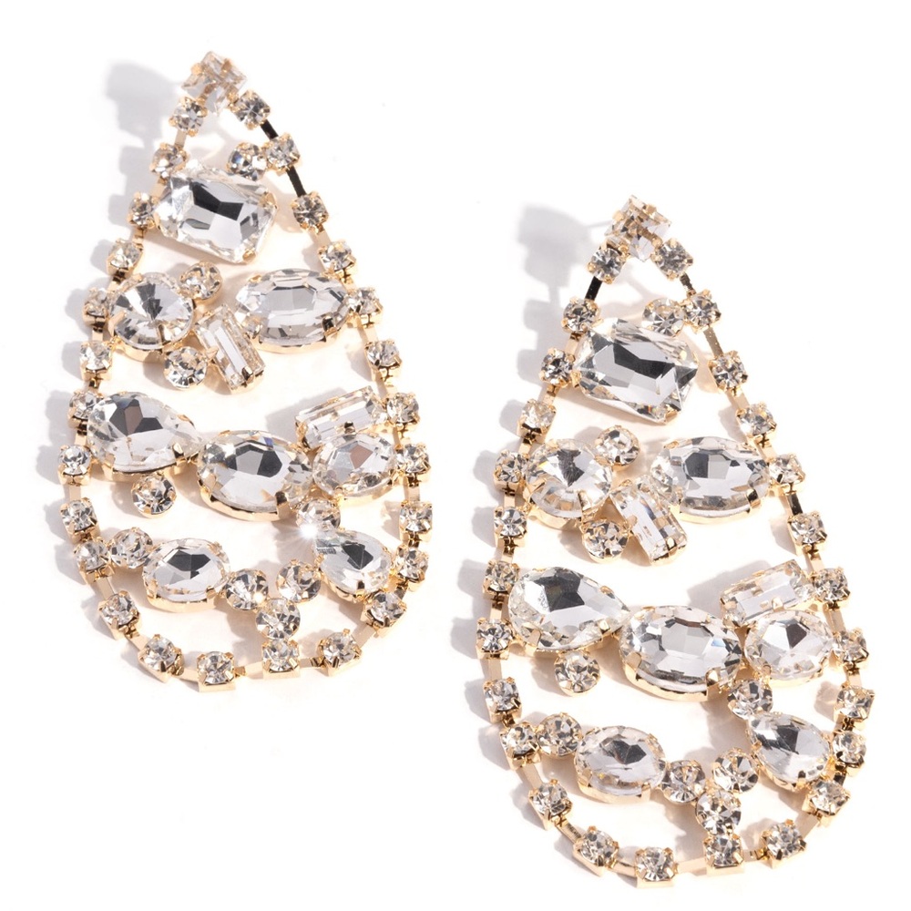 Elegant Gold and Silver Teardrop Earrings
